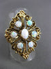 ANTIQUE EXTRA LARGE 1.40CT AAA OPAL 14KT YELLOW GOLD FILIGREE FUN RING #22962