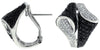 ESTATE 2.75CT WHITE & BLACK DIAMOND 14KT WHITE GOLD CLASSIC FUN CLIP ON EARRINGS