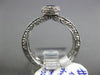 ESTATE .97CT DIAMOND & AAA SAPPHIRE 18KT WHITE GOLD 3D FILIGREE ENGAGEMENT RING
