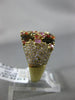 ESTATE LARGE 3.12CT DIAMOND & AAA MULTI GEM 14KT YELLOW GOLD 3D FLOWER FUN RING