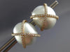 ESTATE EXTRA LARGE .94CT DIAMOND & AAA SOUTH SEA PEARL 18K ROSE GOLD 3D EARRINGS