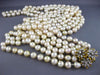 ANTIQUE LONG .40CT OLD MINE DIAMOND & PEARL 14K TWO TONE GOLD 3D NECKLACE #26061