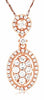 .42CT DIAMOND 14KT ROSE GOLD 3D CLUSTER OVAL HALO FLOWER FUN FLOATING PENDANT