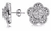 ESTATE LARGE 2.67CT DIAMOND 14KT WHITE GOLD 3D FIVE LEAF CLOVER STUD EARRINGS