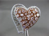 ESTATE EXTRA LARGE 3.48CT WHITE & PINK DIAMOND 18KT WHITE & ROSE GOLD HEART RING