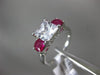 ESTATE 2.49CT DIAMOND & AAA RUBY 14KT WHITE GOLD 3D THREE STONE ENGAGEMENT RING