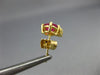 ANTIQUE 1.20CT DIAMOND & AAA RUBY 14KT YELLOW GOLD CLUSTER STUD EARRINGS #18909