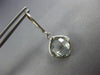 5.0CT AAA GREEN AMETHYST 14KT WHITE GOLD 3D CUSHION LEVER BACK HANGING EARRINGS