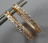 ESTATE 2.04CT DIAMOND 14K ROSE GOLD 3D 2MM DOUBLE SIDED CLASSIC HOOP EARRINGS