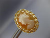 ANTIQUE 14K YELLOW GOLD 3D CLASSIC LADY CAMEO FILIGREE PUSH BACK EARRINGS #20155