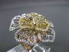 ANTIQUE LARGE 2.43CT DIAMOND 18KT TRI COLOR GOLD 3 DIMENSIONAL FLOWER  RING