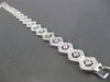 ESTATE LONG 3.34CT DIAMOND 14KT WHITE GOLD 3D MILGRAIN HEXAGON TENNIS BRACELET