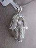 ESTATE LARGE .50CT DIAMOND 14KT WHITE GOLD 3D SOLITAIRE FLOATING CHAMSA PENDANT
