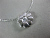 ESTATE .17CT DIAMOND 18KT WHITE GOLD 3D CLASSIC FLOWER SOLITAIRE PENDANT #23001