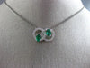 ESTATE 1.03CT DIAMOND & AAA EMERALD 14KT WHITE GOLD OVAL CIRCLE OF LIFE PENDANT