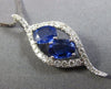 LARGE 1.6CT DIAMOND & AAA SAPPHIRE 14K WHITE GOLD LEAF INFINITY FLOATING PENDANT