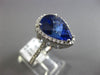 ESTATE LARGE 7.10CT DIAMOND & AAA TANZANITE 14KT WHITE GOLD HALO ENGAGEMENT RING