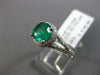 ESTATE 1.39CT DIAMOND & AAA COLOMBIAN EMERALD 14KT WHITE GOLD 3D ENGAGEMENT RING
