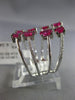 ESTATE EXTRA LARGE 2.04CT DIAMOND & AAA RUBY 14KT WHITE GOLD MULTI ROW OVAL RING