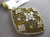 ESTATE EXTRA LARGE 2.29CT DIAMOND 14KT YELLOW GOLD FLOWER HEART FILIGREE PENDANT