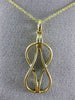 ESTATE .38CT WHITE & BLACK DIAMOND 14K YELLOW GOLD 3D INFINITY LOVE KNOT PENDANT