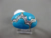 ESTATE .06CT DIAMOND & AAA TURQUOISE 14KT WHITE GOLD 3D CLOUD DESIGN FUN RING