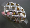 ESTATE WIDE .65CT DIAMOND 14K WHITE & YELLOW GOLD 3D WOVEN PIE OVAL ITALIAN RING