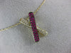 ESTATE .42CT DIAMOND & AAA RUBY 14KT YELLOW GOLD CLASSIC X LOVE FLOATING PENDANT
