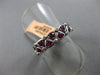 ESTATE .87CT DIAMOND & AAA RUBY 14KT WHITE GOLD TRIANGLE ETOILE DOUBLE ROW RING