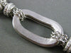 ESTATE WIDE .80CT DIAMOND 14KT WHITE GOLD 3D SHINY & MATTE LINK CHAIN BRACELET