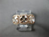 ESTATE WIDE 2.51CT DIAMOND & AAA MORGANITE 14KT ROSE GOLD 3D 3 STONE FUN RING