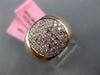 ESTATE WIDE .67CT PINK DIAMOND 18KT ROSE GOLD CLASSIC ROUND CLUSTER UNISEX RING