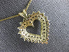 ESTATE .60CT DIAMOND 14KT YELLOW GOLD 3D OPEN HEART FLOATING LOVE PENDANT #26540