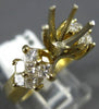 ESTATE .90CT DIAMOND 14KT YELLOW GOLD PRINCESS SEMI MOUNT ENGAGEMENT RING #16536