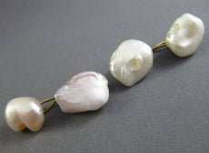 ANTIQUE LARGE PEARL 14K YELLOW GOLD 3D CLASSIC BAROQUE DOUBLE SIDED CUFFLINKS