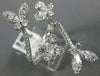 ESTATE EXTRA LARGE 1.73CT DIAMOND 18KT WHITE GOLD 3D MULTI BUTTERFLY LOVE RING