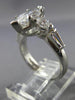 ESTATE EXTRA LARGE 4.26CT DIAMOND PLATINUM 3D INSERT ENGAGEMENT RING SET #841