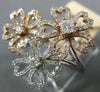 ESTATE LARGE .70CT DIAMOND 14KT WHITE & ROSE GOLD MULTI FLOWER HEART LOVE RING