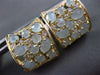 ESTATE EXTRA WIDE 10.37CT DIAMOND & BLUE AGATE 14KT YELLOW GOLD HUGGIE EARRINGS