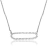 ESTATE .26CT DIAMOND 14KT WHITE GOLD 3D CLASSIC OPEN OVAL HEART LOVE NECKLACE