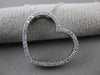 ESTATE LARGE .50CT DIAMOND 14KT WHITE GOLD OPEN HEART FLOATING PENDANT & CHAIN