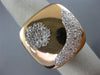 ESTATE LARGE .95CT DIAMOND 14K ROSE GOLD 3D SUN & MOON FLOWER SQUARE ETOILE RING