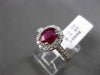 ESTATE 1.23CT DIAMOND & EXTRA FACET RUBY 18KT WHITE GOLD OVAL ENGAGEMENT RING