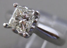ESTATE 1.01CT PRINCESS DIAMOND PLATINUM SOLITAIRE ENGAGEMENT RING 5MM #18224