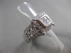 ESTATE LARGE .80CT DIAMOND 18KT WHITE GOLD INVISIBLE SQUARE COCKTAIL RING #21139