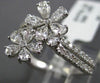 ESTATE WIDE 1.06CT DIAMOND 18K WHITE GOLD MULTI FLOWER WEDDING ANNIVERSARY RING