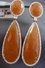 ESTATE LARGE 3.0CT DIAMOND & AAA ARAGONITE 14K ROSE GOLD OVAL TEAR DROP EARRINGS