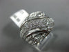 ESTATE LARGE .75CT DIAMOND 14K WHITE GOLD CLASSIC MULTI ROW WAVE ETOILE FUN RING