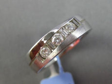ESTATE 1.02CT DIAMOND 14KT WHITE GOLD 3D 7 STONE MATTE & SHINY ANNIVERSARY RING