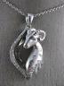 ESTATE .34CT ROUND DIAMOND 14KT WHITE GOLD 3D CLASSIC HAPPY RAM FLOATING PENDANT